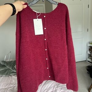 Sezane Women's Burgundy Cardigan